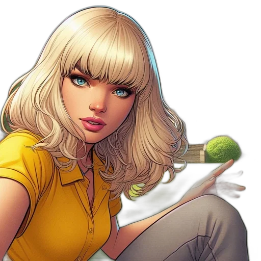 comic book art, fantasy art, concept art, photorealistic, golden, earth tones, female, character transparent PNG cut-out