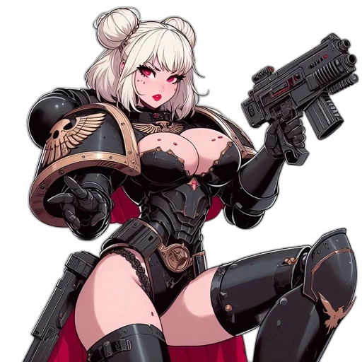 weapon, robot, concept art, cyberpunk, pixel art, comic book art, animated, female transparent PNG cut-out