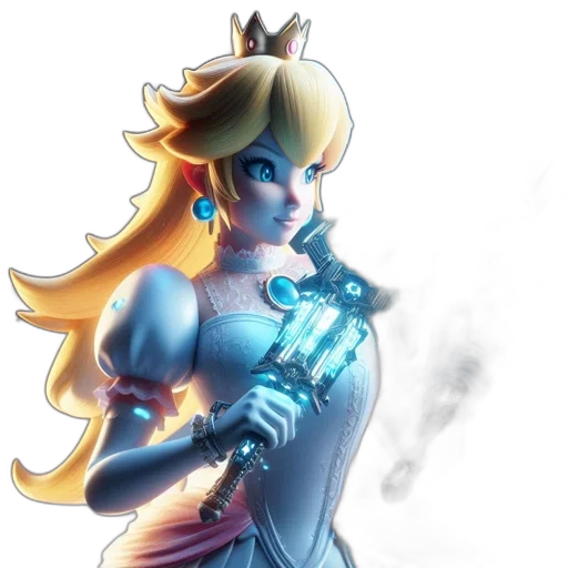 crown, robot, weapon, dress, concept art, fantasy art, 3d render, pixel art transparent PNG cut-out