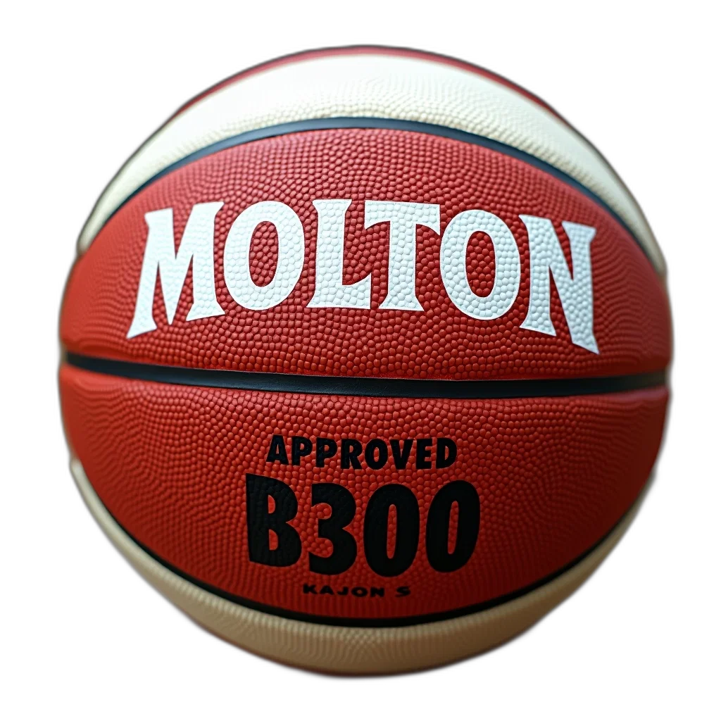 3d render, close-up, image, basketball, word, molton, written, white transparent PNG cut-out