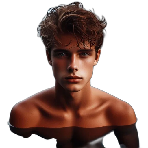 face, hair, jacket, creature, photorealistic, 3d render, fantasy art, oil painting transparent PNG cut-out