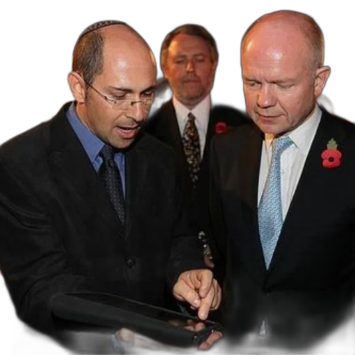 staff, two, men, suits, one, holding, tablet, another transparent PNG cut-out