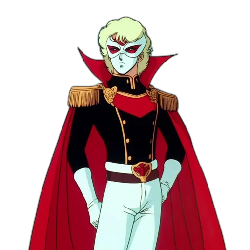 jacket, mask, staff, crown, concept art, comic book art, cartoon, red transparent PNG cut-out