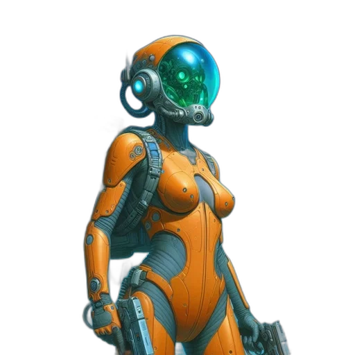 robot, mask, weapon, face, concept art, 3d render, cyberpunk, pixel art transparent PNG cut-out