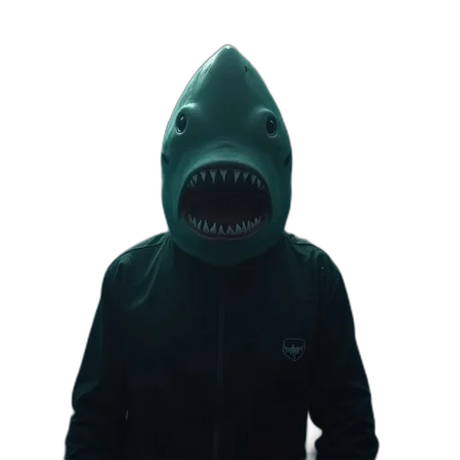 creature, jacket, mask, staff transparent PNG cut-out