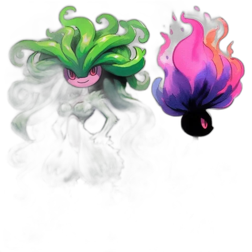hair, crown, flower, dragon, concept art, fantasy art, 3d render, watercolor transparent PNG cut-out