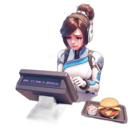 robot, food, staff, weapon, concept art, cyberpunk, pixel art, vaporwave transparent PNG cut-out