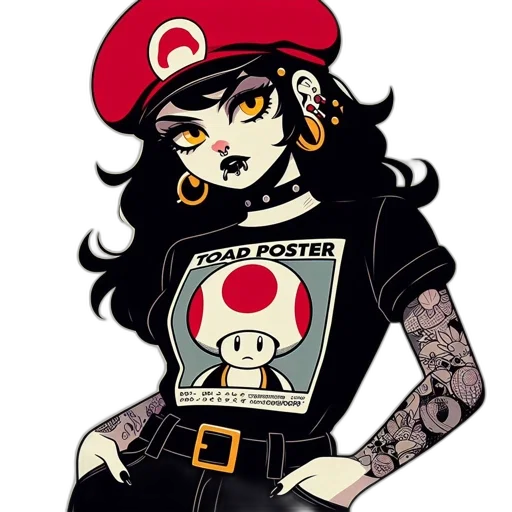 dress, hat, cartoon, pixel art, concept art, comic book art, dark, red transparent PNG cut-out