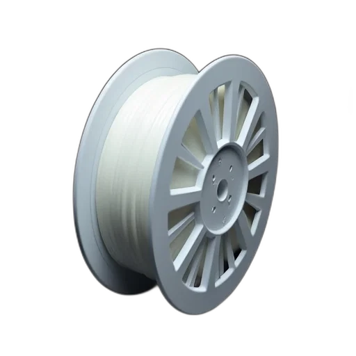 3d render, white, plastic, reel, dark, background transparent PNG cut-out