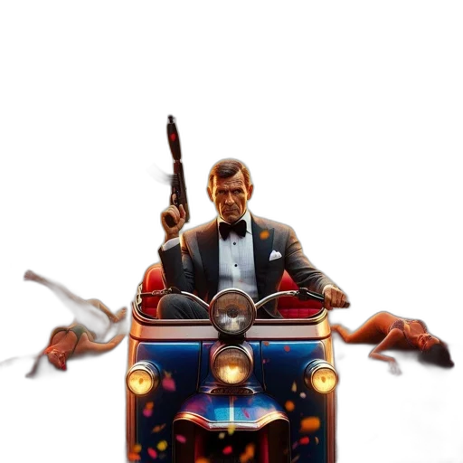 car, weapon, robot, concept art, 3d render, comic book art, photorealistic, nighttime transparent PNG cut-out