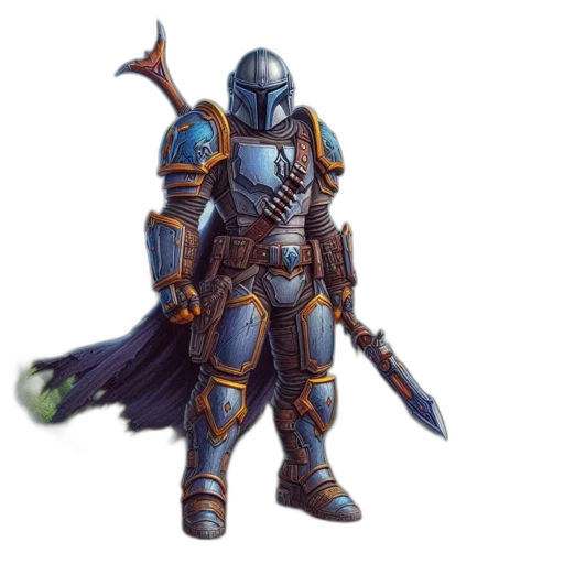 sword, weapon, staff, fantasy art, concept art, pixel art, 3d render, blue transparent PNG cut-out