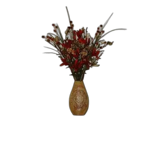 crown, flower, jewelry, staff, 3d render, photorealistic, earth tones, vase transparent PNG cut-out