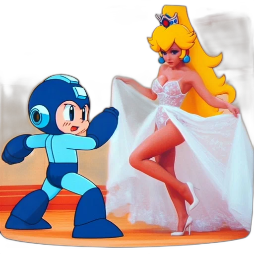 robot, dress, concept art, 3d render, pixel art, comic book art, underwater, blue transparent PNG cut-out