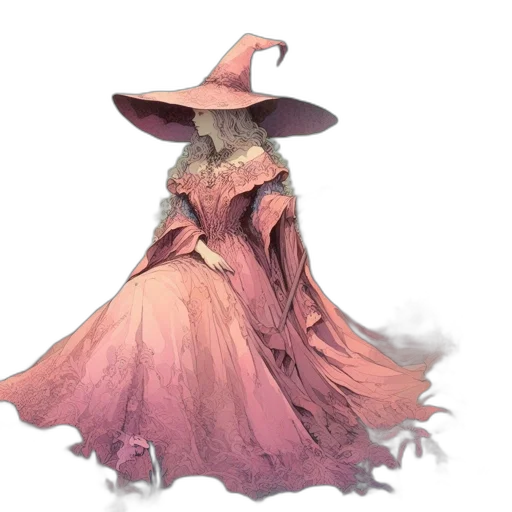 dress, hat, mask, creature, concept art, fantasy art, watercolor, 3d render transparent PNG cut-out