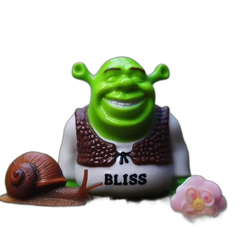 food, mask, jewelry, creature, 3d render, photorealistic, shrek, figure transparent PNG cut-out