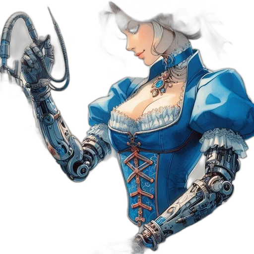 sword, robot, weapon, dress, concept art, fantasy art, comic book art, pixel art transparent PNG cut-out