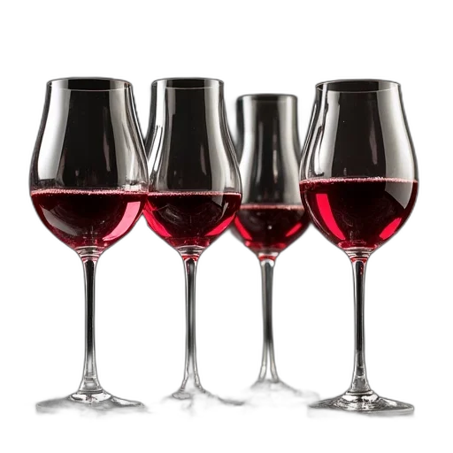 piece, wine, glasses, set transparent PNG cut-out