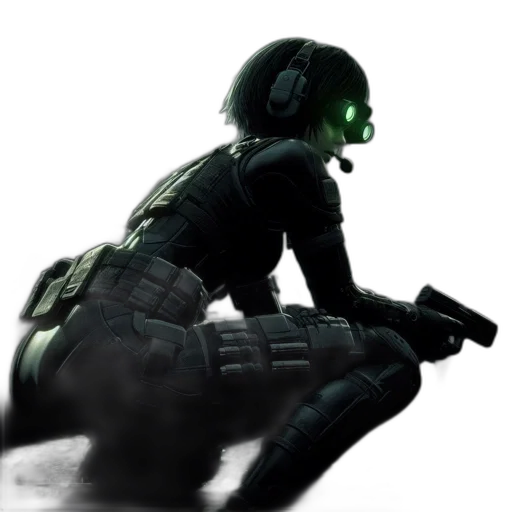 weapon, mask, staff, robot, concept art, comic book art, cyberpunk, 3d render transparent PNG cut-out