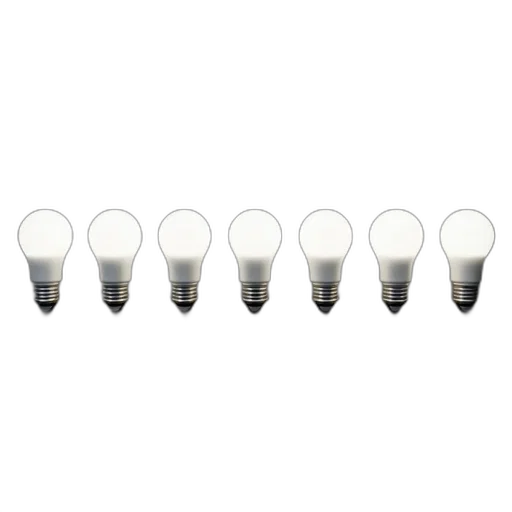 jewelry, 3d render, row, nine, identical, white, led, light transparent PNG cut-out