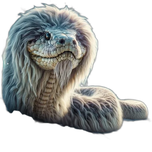 creature, animal, dragon, hair, concept art, photorealistic, 3d render, fantasy art transparent PNG cut-out