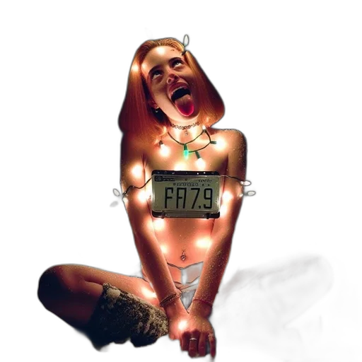 jewelry, concept art, 3d render, pixel art, photorealistic, neon lights, fire, young transparent PNG cut-out
