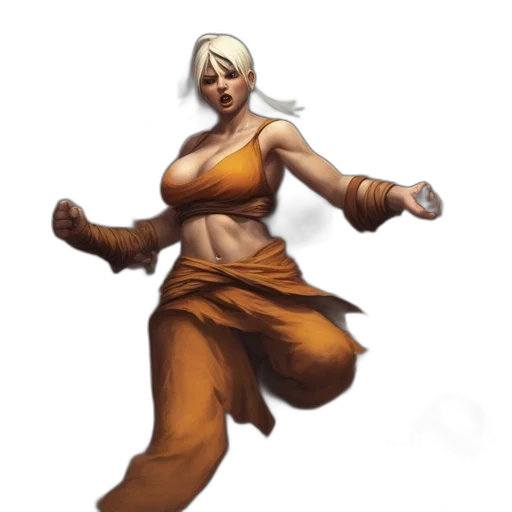 staff, concept art, fantasy art, pixel art, comic book art, earth tones, golden, woman transparent PNG cut-out