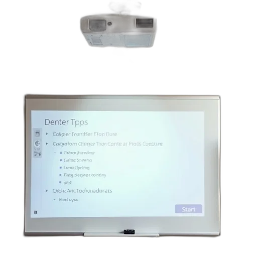 robot, 3d render, white, projector, mounted, ceiling, pointing, downwards transparent PNG cut-out