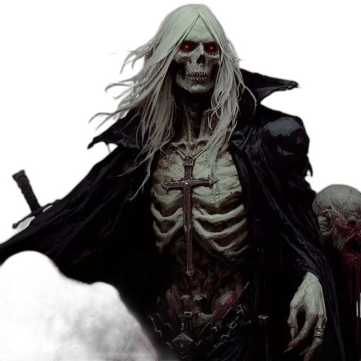 concept art, fantasy art, comic book art, photorealistic, dark, starkly, white, background transparent PNG cut-out