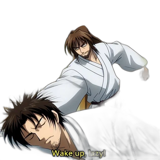 anime, comic book art, concept art, rain, fog, night, two, males transparent PNG cut-out