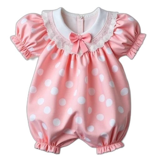 dress, pink, white, polka, dot, baby, outfit, lace transparent PNG cut-out