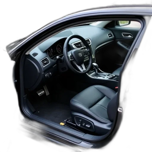 car, interior, driver, side, door, open, showing, seat transparent PNG cut-out