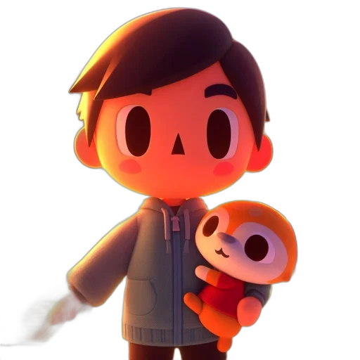 staff, jacket, creature, mask, concept art, 3d render, pixel art, cartoon transparent PNG cut-out