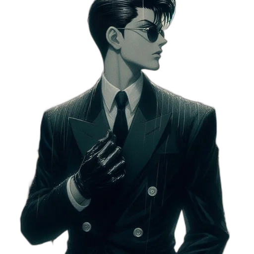 jacket, staff, face, mask, comic book art, concept art, cartoon, fantasy art transparent PNG cut-out