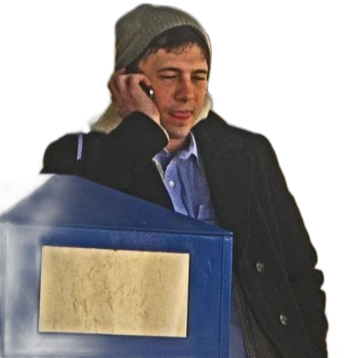 jacket, hat, staff, face, concept art, snow, man, black transparent PNG cut-out
