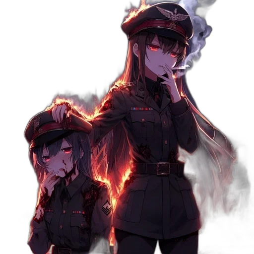 hat, staff, weapon, jacket, anime, concept art, pixel art, cyberpunk transparent PNG cut-out