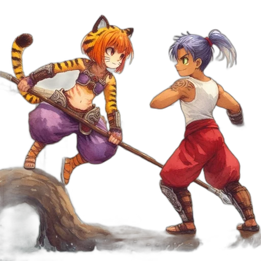 concept art, fantasy art, pixel art, anime, snow, fire, monochrome, two transparent PNG cut-out