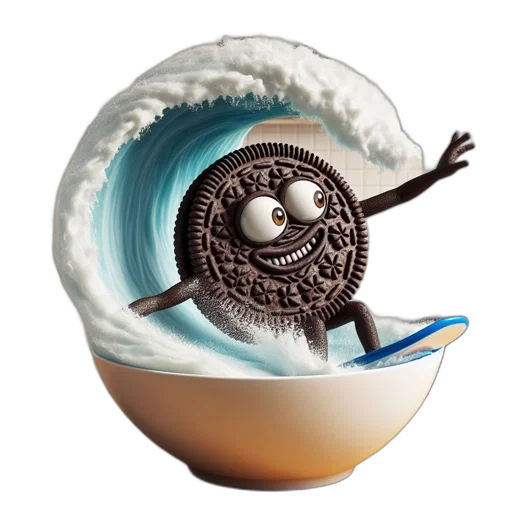 food, creature, 3d render, photorealistic, concept art, outer space, chocolate, cookie transparent PNG cut-out
