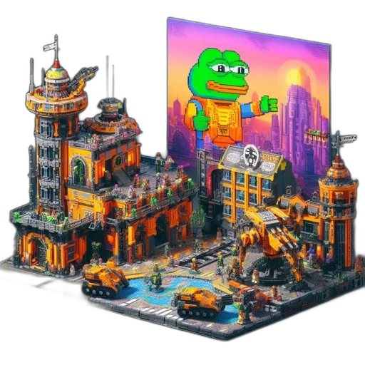 building, dragon, robot, furniture, pixel art, concept art, 3d render, fantasy art transparent PNG cut-out
