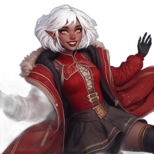 fantasy art, concept art, pixel art, red, dark, monochrome, exotic, character transparent PNG cut-out