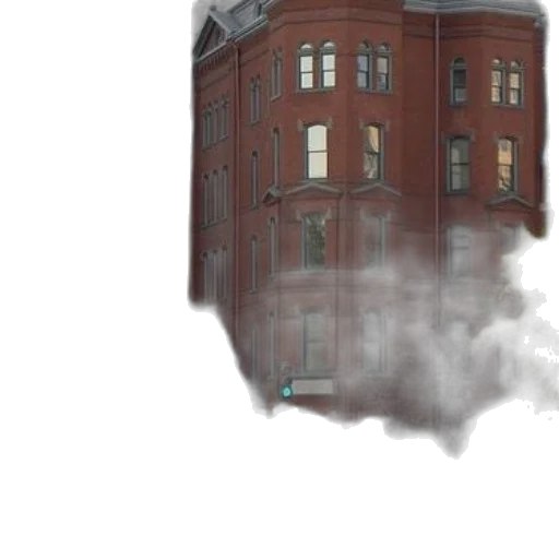 building, concept art, photorealistic, 3d render, pixel art, fog, city street, snow transparent PNG cut-out