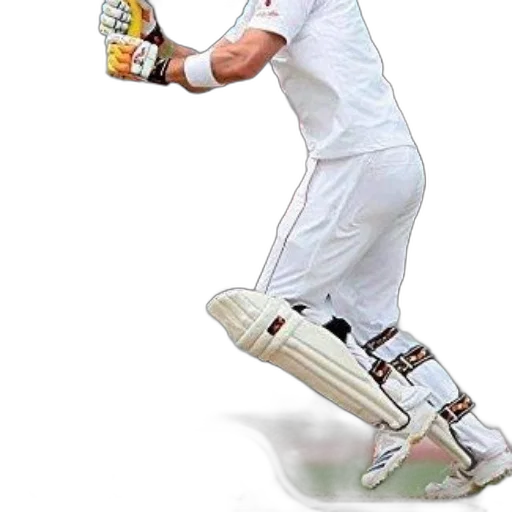 photorealistic, 3d render, cricket, player, action, wearing, white, uniform transparent PNG cut-out