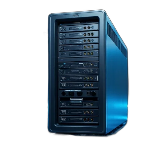 3d render, blue, proliant, server, module transparent PNG cut-out