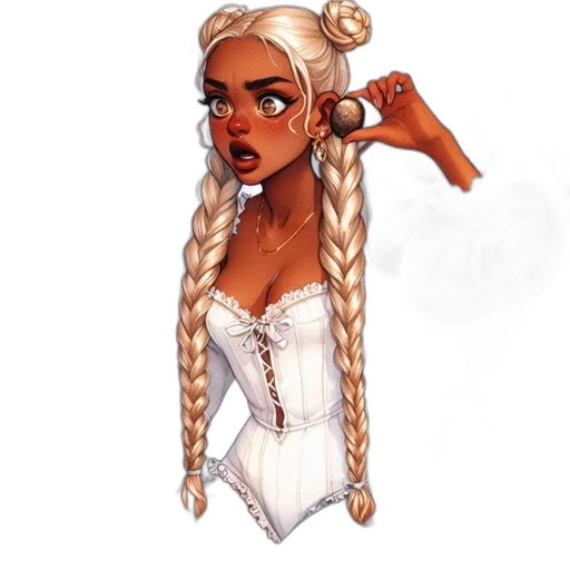 dress, staff, jewelry, fantasy art, concept art, pixel art, comic book art, earth tones transparent PNG cut-out