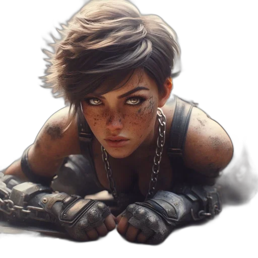 jewelry, face, weapon, creature, concept art, fantasy art, cyberpunk, photorealistic transparent PNG cut-out