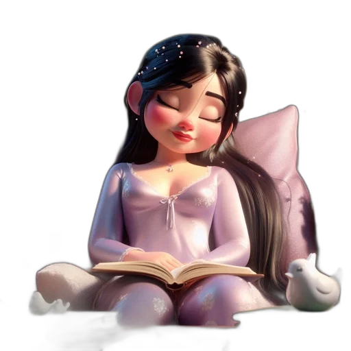 3d render, fantasy art, concept art, cartoon, illustration, features, sleeping, young transparent PNG cut-out