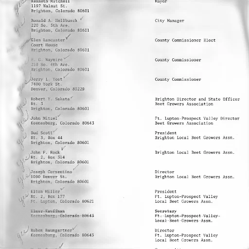 staff, list, people, their, respective, titles, addresses, shown transparent PNG cut-out
