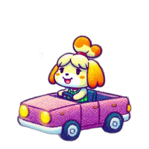 car, animal, staff, pixel art, concept art, vaporwave, watercolor, pastel transparent PNG cut-out