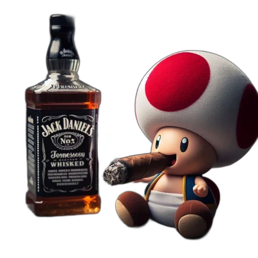 bottle, weapon, animal, hat, 3d render, pixel art, concept art, photorealistic transparent PNG cut-out