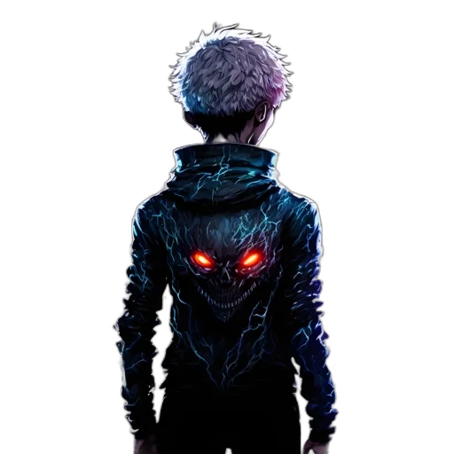 jacket, creature, mask, robot, comic book art, concept art, cyberpunk, pixel art transparent PNG cut-out