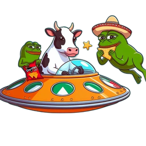 food, car, animal, concept art, pixel art, two, frogs, sombreros transparent PNG cut-out